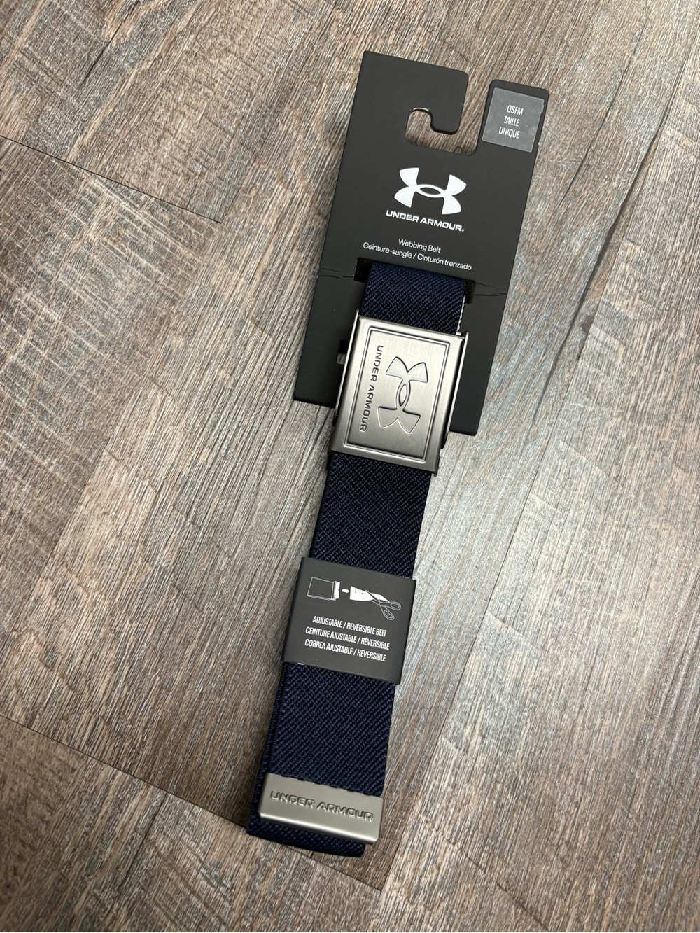 Under Armour Kid’s Navy Webbing Belt with Brushed Metal Buckle